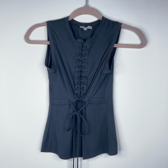 Miaou Lace Up Black Zora Tank Top Modern Y2K Size XS - Picture 1 of 9